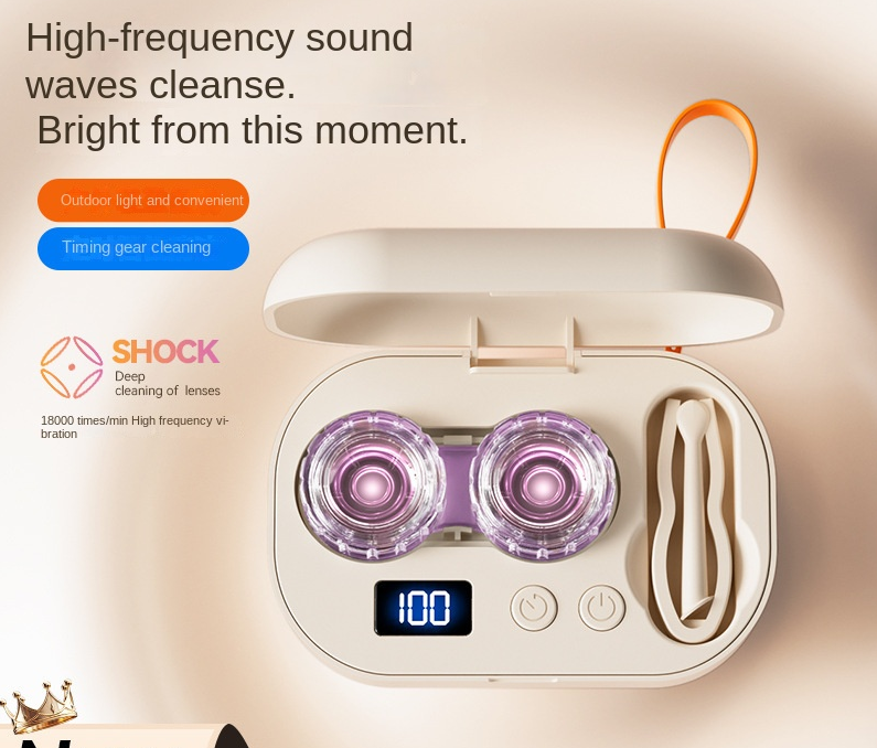 Ultrasonic lens cleaner in use demonstration
