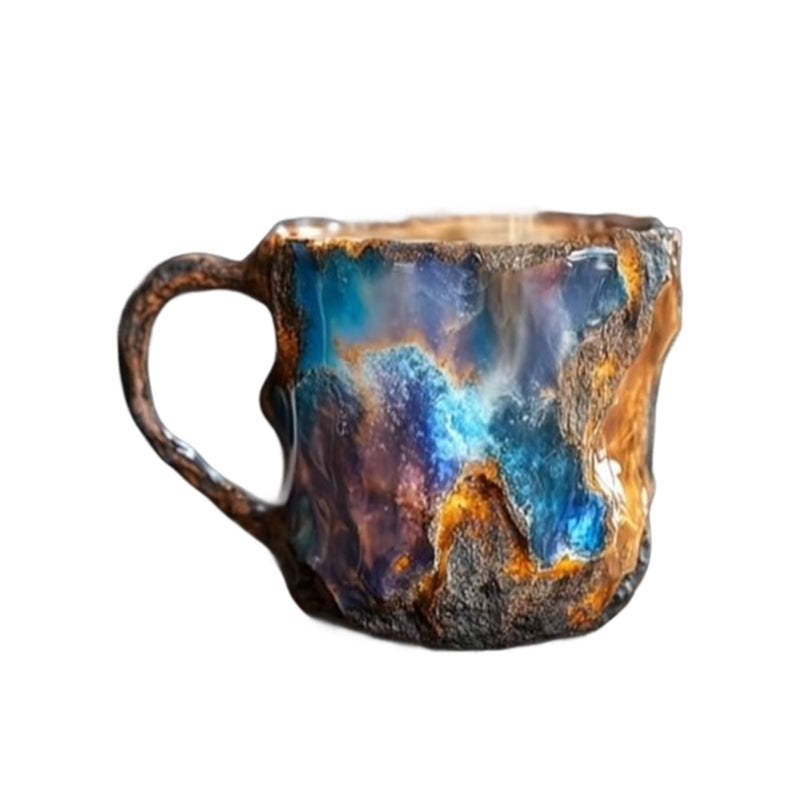 Natural mineral crystal coffee mug in blue