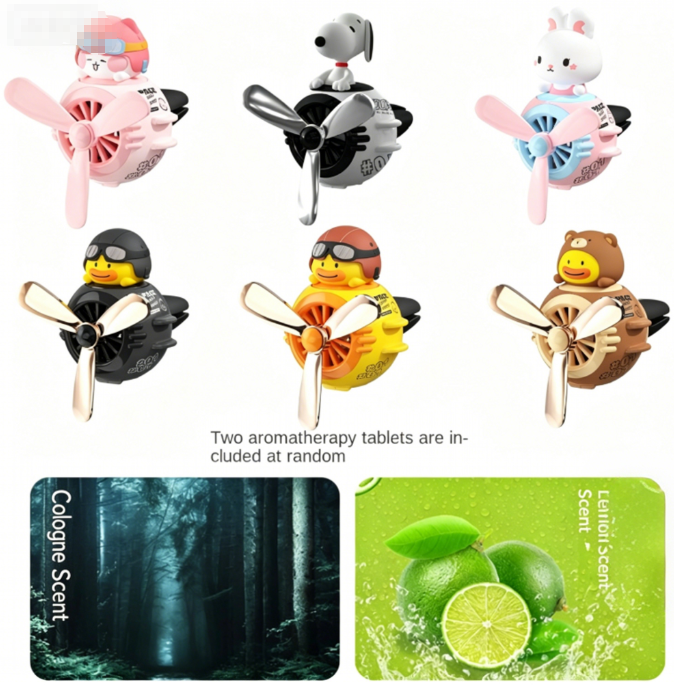Cute Cartoon Car Air Vent Freshener | Perfume Sheet Clip — 8 Styles