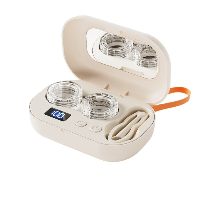 Ultrasonic contact lens cleaner USB automatic cleaning case

