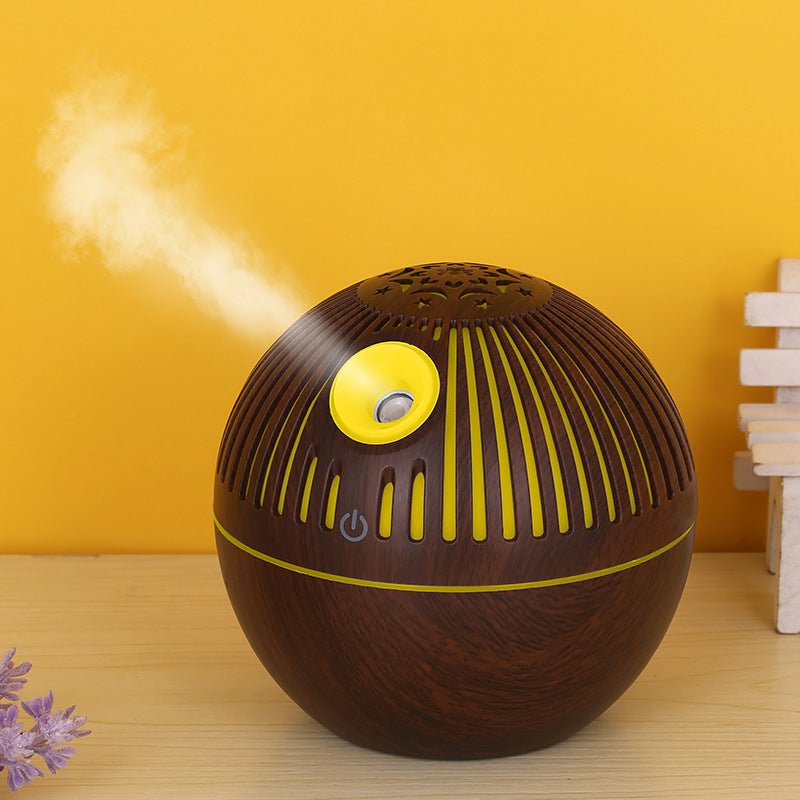 Wood Grain Aroma Diffuser & Humidifier | 7 Color LED Light | Essential Oil Diffuser for Home