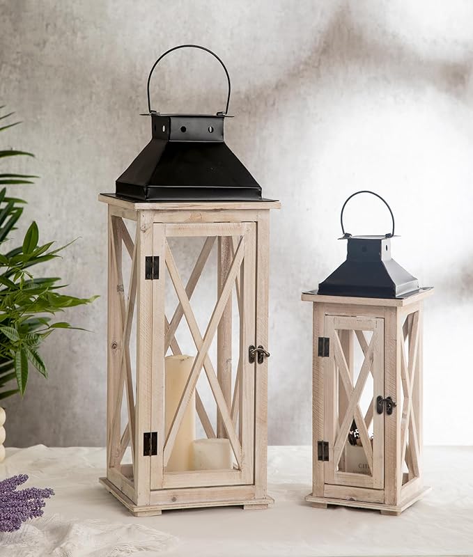 Wooden Candle Set of 2 | Decorative Scented Candles | Rustic Home Decor Gift UAE