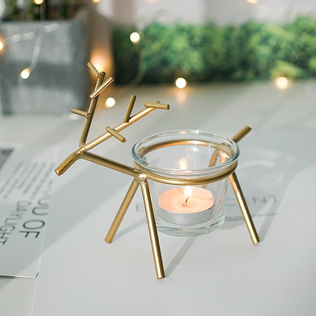 Wrought Iron Fawn Candle Holder | Decorative Animal Candle Stand | Boho Home Decor