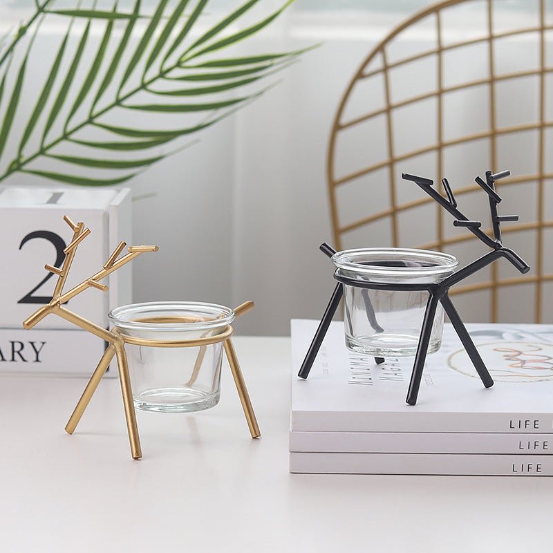 Wrought Iron Fawn Candle Holder | Decorative Animal Candle Stand | Boho Home Decor