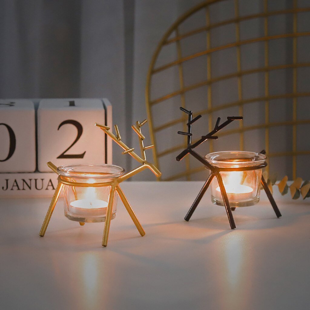 Wrought Iron Fawn Candle Holder | Decorative Animal Candle Stand | Boho Home Decor